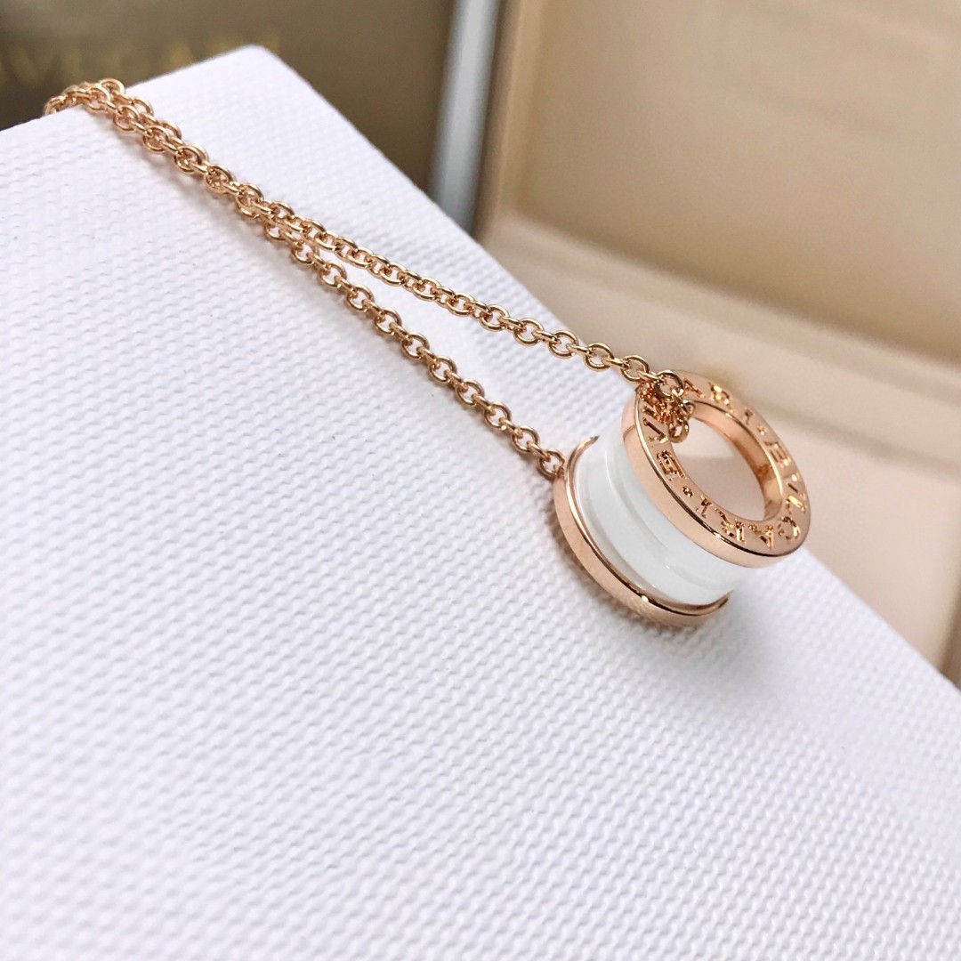 Bvlgari B.zero1 Necklace Rose Gold with Ceramic